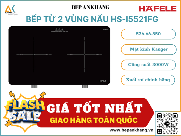 Bếp từ đôi Hafele HS-I5521FG 536.66.850 - Đặt dương trên mặt bếp